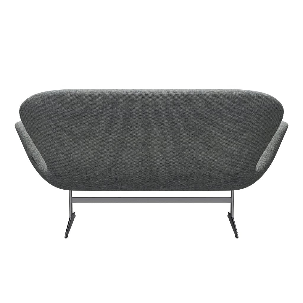 [product_category]-Fritz Hansen Swan Sofa 2 Seater, Satin Brushed Aluminium/Hallingdal White Grey-Fritz Hansen-3321-HAL116-SPAL-FRI-4