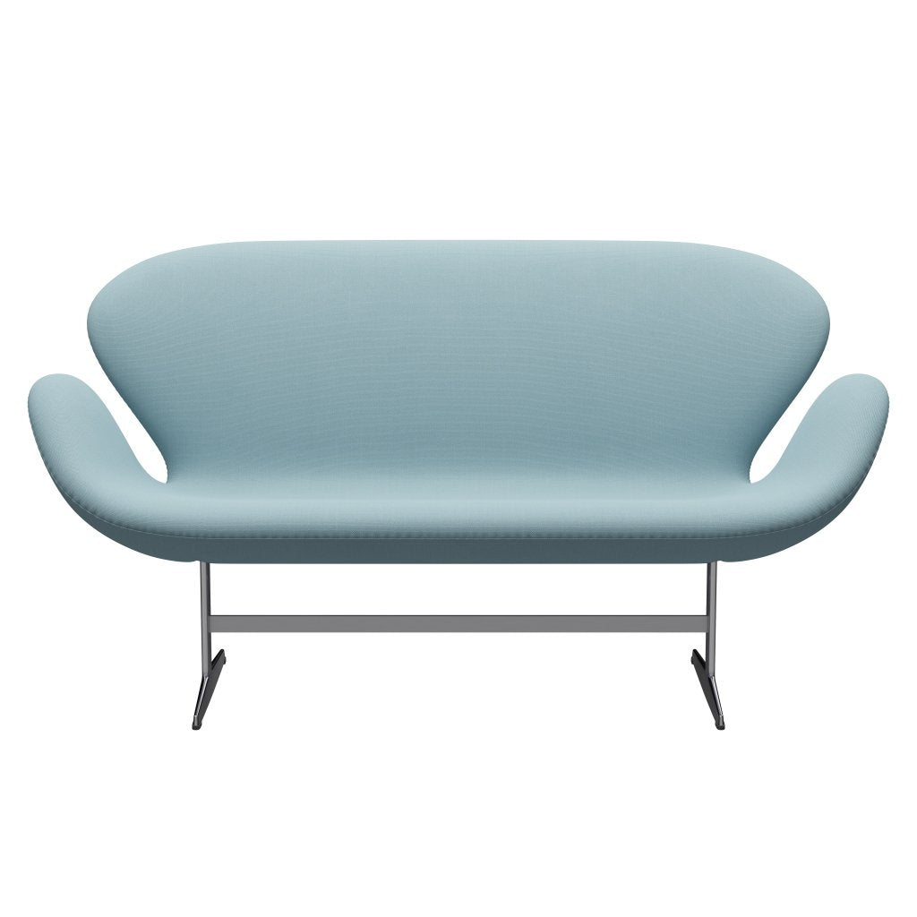 [product_category]-Fritz Hansen Swan Sofa 2 Seater, Satin Brushed Aluminium/Steelcut Pastel Blue-Fritz Hansen-3321-STI820-SPAL-FRI-1