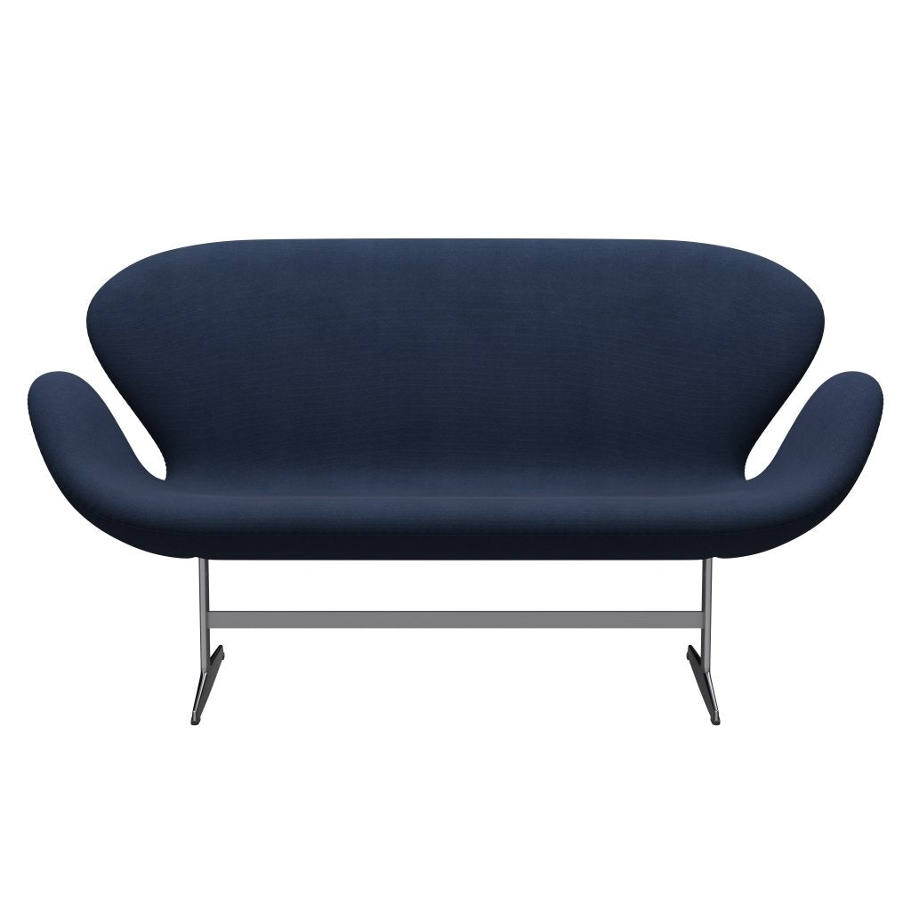[product_category]-Fritz Hansen Swan Sofa 2 Seater, Satin Brushed Aluminium/Steelcut Royal Blue-Fritz Hansen-3321-STI760-SPAL-FRI-1