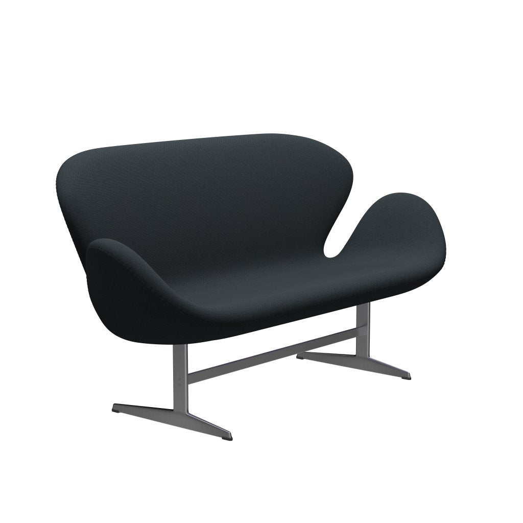 [product_category]-Fritz Hansen Swan Sofa 2 Seater, Satin Brushed Aluminium/Steelcut Trio Black-Fritz Hansen-3321-STR195-SPAL-FRI-2