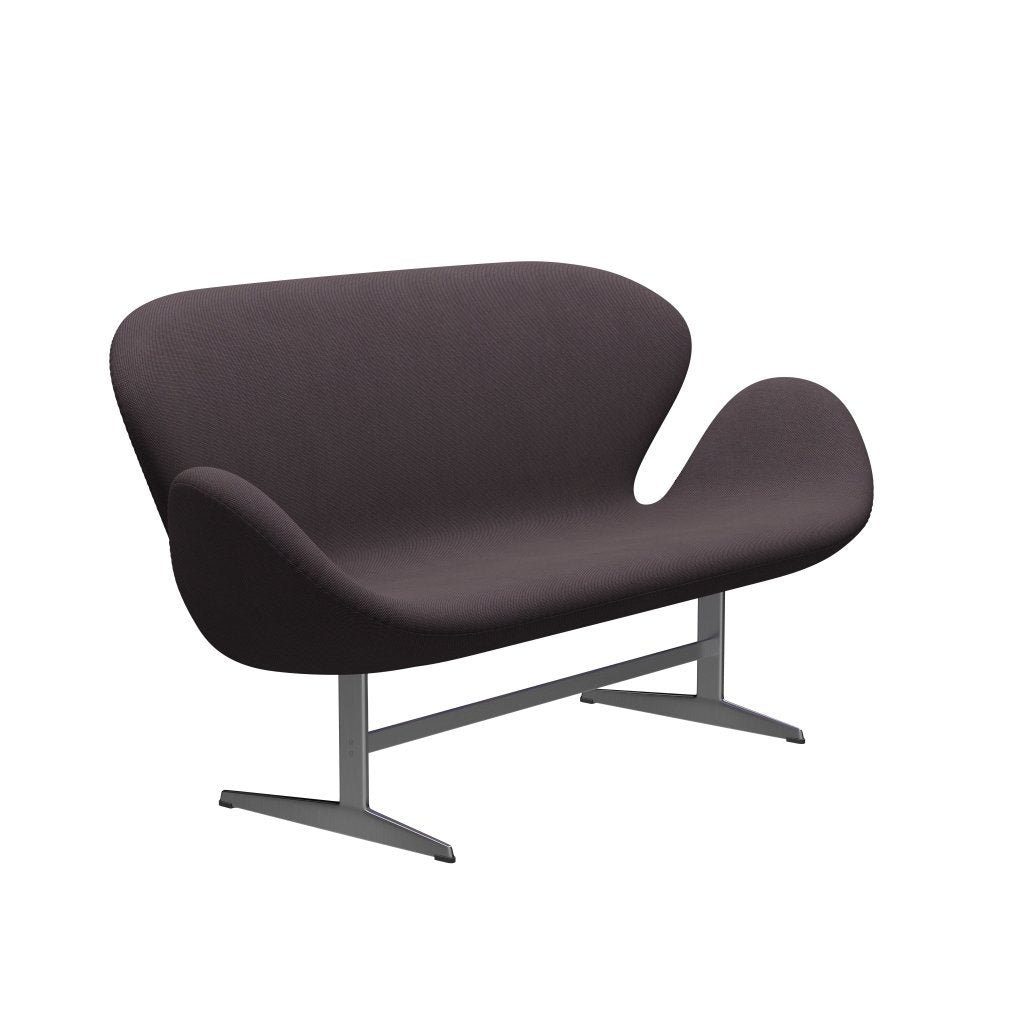 [product_category]-Fritz Hansen Swan Sofa 2 Seater, Satin Brushed Aluminium/Steelcut Trio Brown-Fritz Hansen-3321-STR283-SPAL-FRI-2