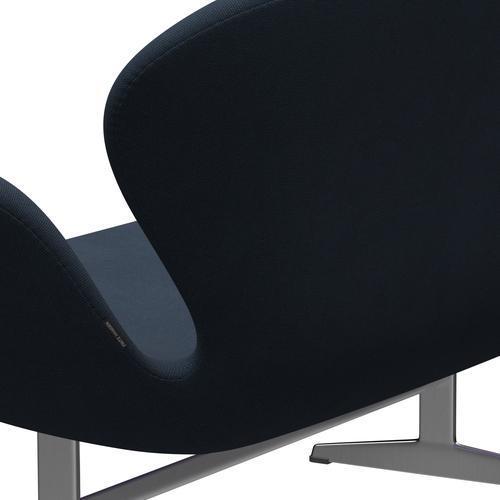 [product_category]-Fritz Hansen Swan Sofa 2 Seater, Satin Brushed Aluminium/Steelcut Trio Dark Brown Blue-Fritz Hansen-3321-STR756-SPAL-FRI-5