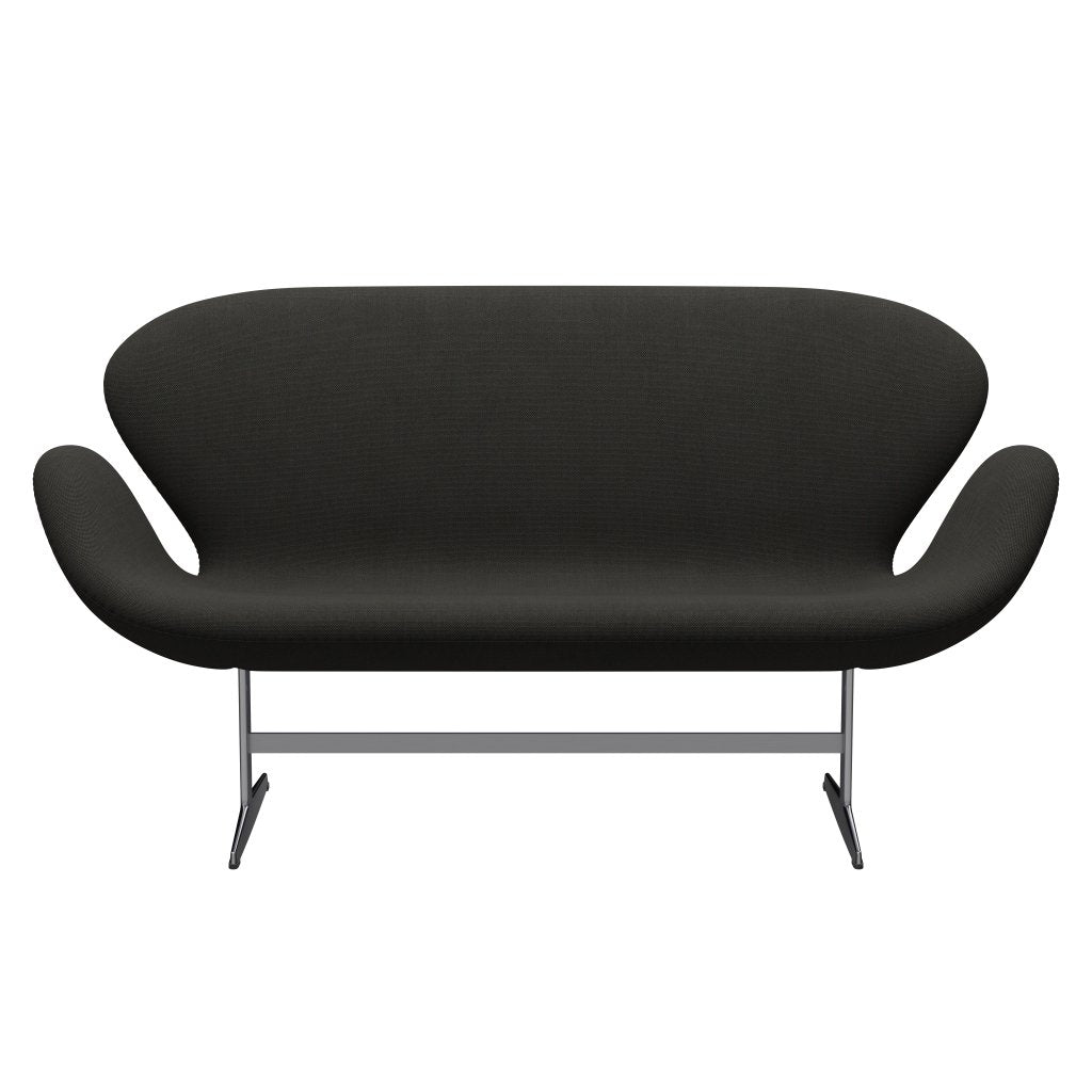[product_category]-Fritz Hansen Swan Sofa 2 Seater, Satin Brushed Aluminium/Steelcut Trio Dark Brown-Fritz Hansen-3321-STR383-SPAL-FRI-1