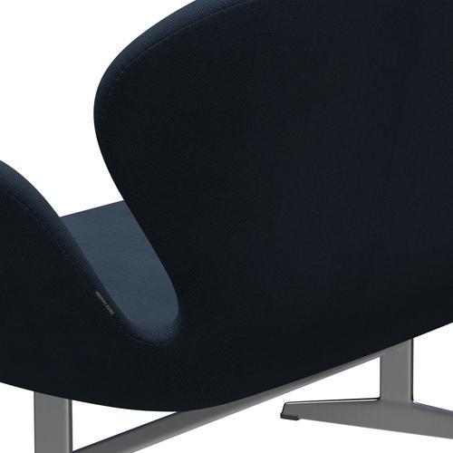 [product_category]-Fritz Hansen Swan Sofa 2 Seater, Satin Brushed Aluminium/Steelcut Trio Dark Dust Blue-Fritz Hansen-3321-STR796-SPAL-FRI-5