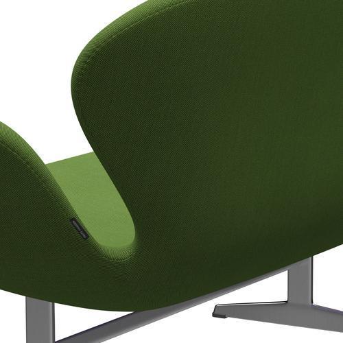 [product_category]-Fritz Hansen Swan Sofa 2 Seater, Satin Brushed Aluminium/Steelcut Trio Grass Green-Fritz Hansen-3321-STR953-SPAL-FRI-5