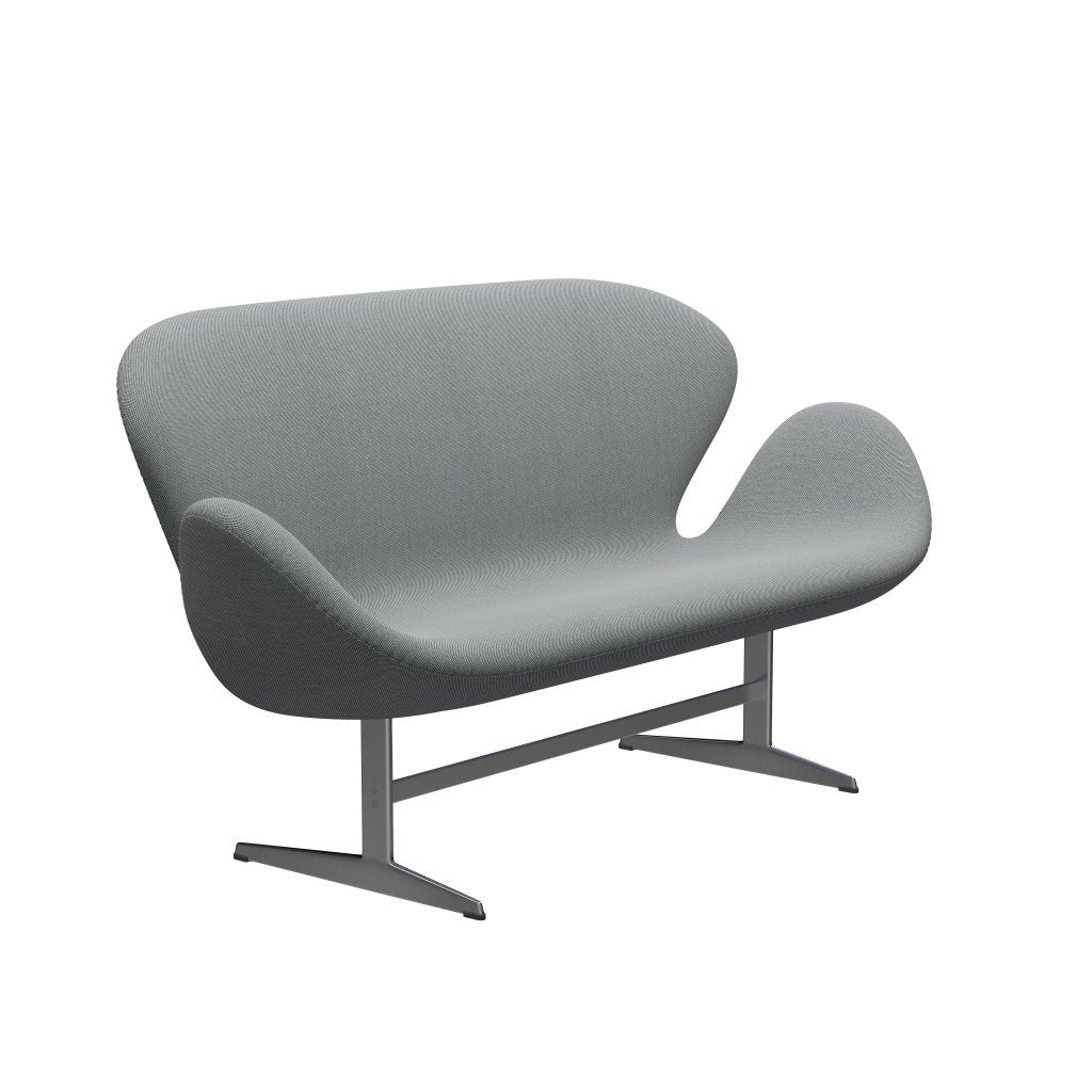 [product_category]-Fritz Hansen Swan Sofa 2 Seater, Satin Brushed Aluminium/Steelcut Trio Grey-Fritz Hansen-3321-STR133-SPAL-FRI-2