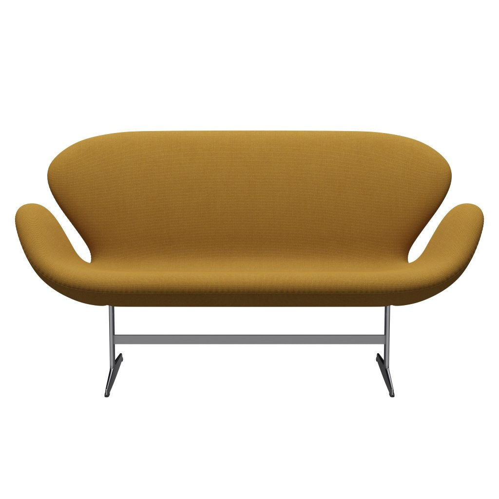 [product_category]-Fritz Hansen Swan Sofa 2 Seater, Satin Brushed Aluminium/Steelcut Trio Mustard Dark-Fritz Hansen-3321-STR466-SPAL-FRI-1