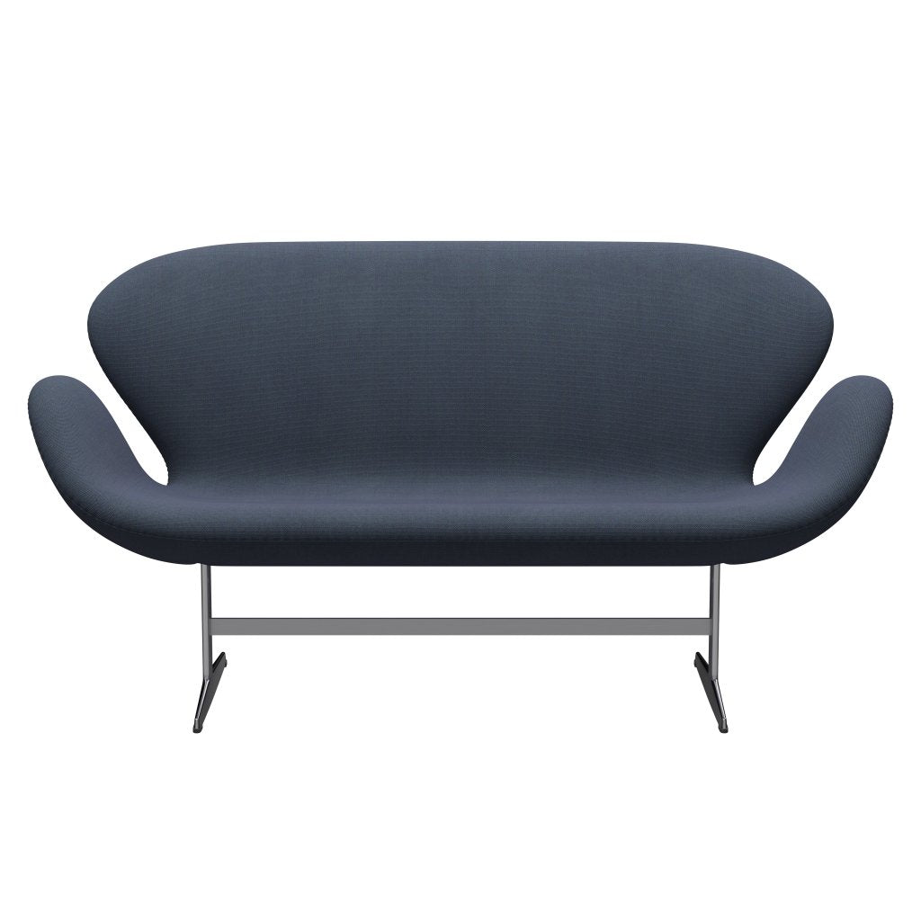 [product_category]-Fritz Hansen Swan Sofa 2 Seater, Satin Brushed Aluminium/Steelcut Trio Olive Green/Turquoise-Fritz Hansen-3321-STR883-SPAL-FRI-1