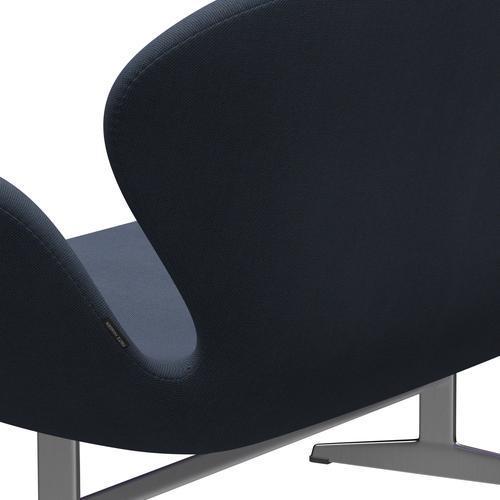 [product_category]-Fritz Hansen Swan Sofa 2 Seater, Satin Brushed Aluminium/Steelcut Trio Olive Green/Turquoise-Fritz Hansen-3321-STR883-SPAL-FRI-5