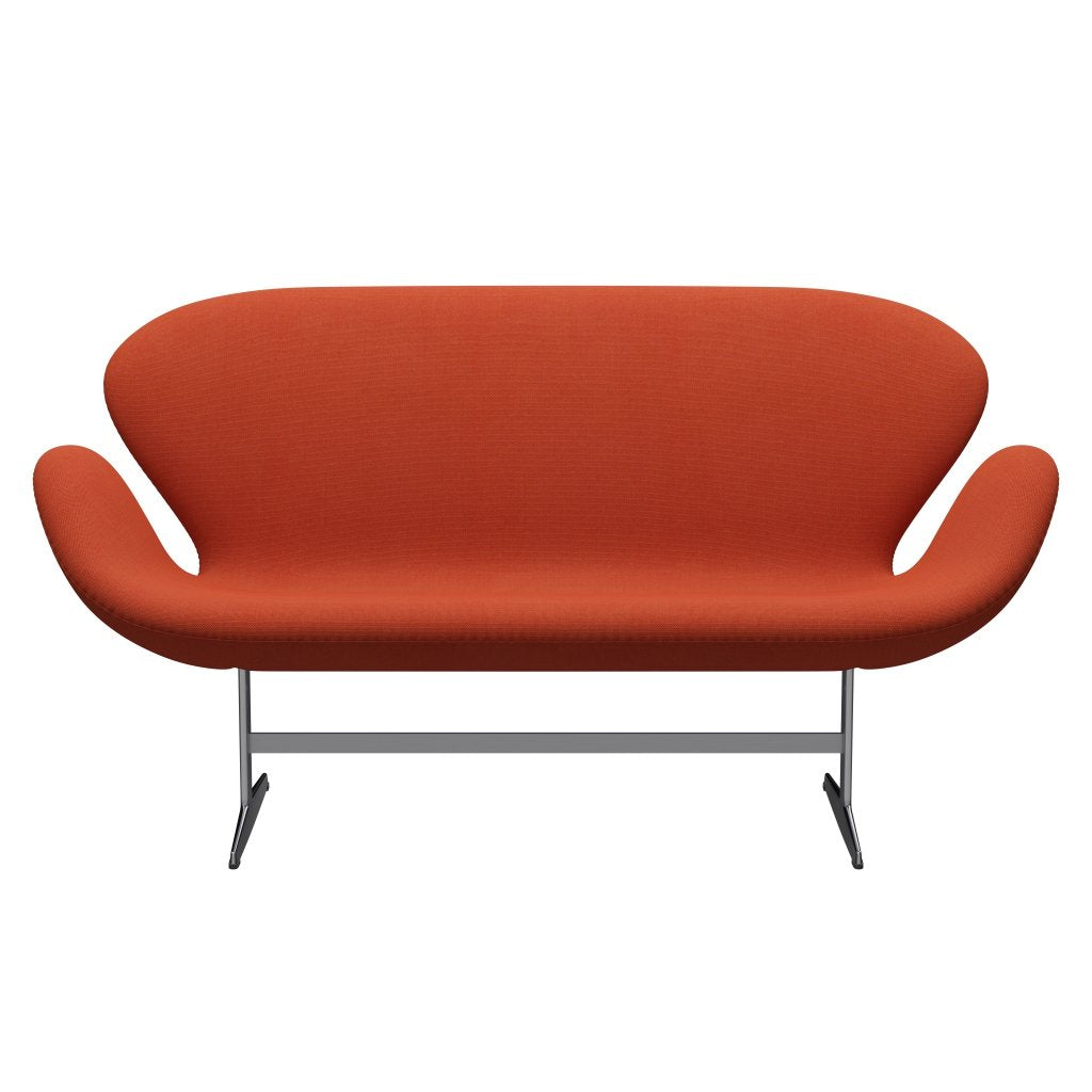 [product_category]-Fritz Hansen Swan Sofa 2 Seater, Satin Brushed Aluminium/Steelcut Trio Orange-Fritz Hansen-3321-STR533-SPAL-FRI-1