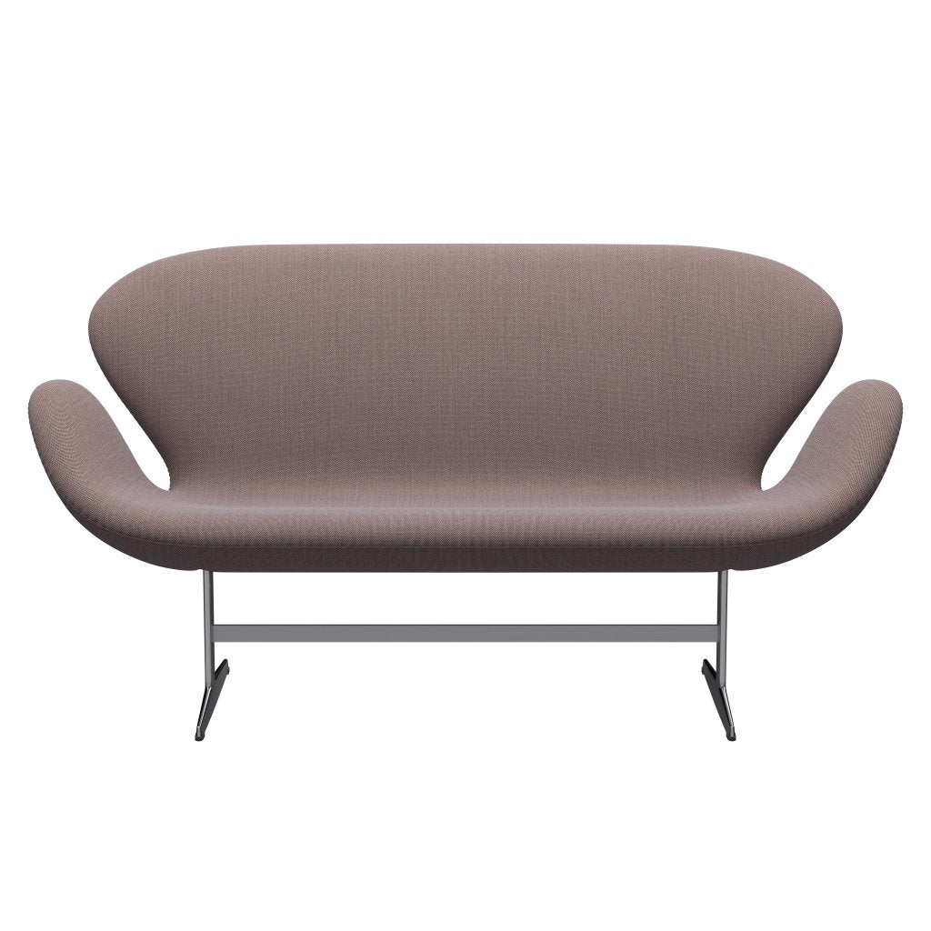 [product_category]-Fritz Hansen Swan Sofa 2 Seater, Satin Brushed Aluminium/Steelcut Trio Orange/Light Grey/Black-Fritz Hansen-3321-STR416-SPAL-FRI-1