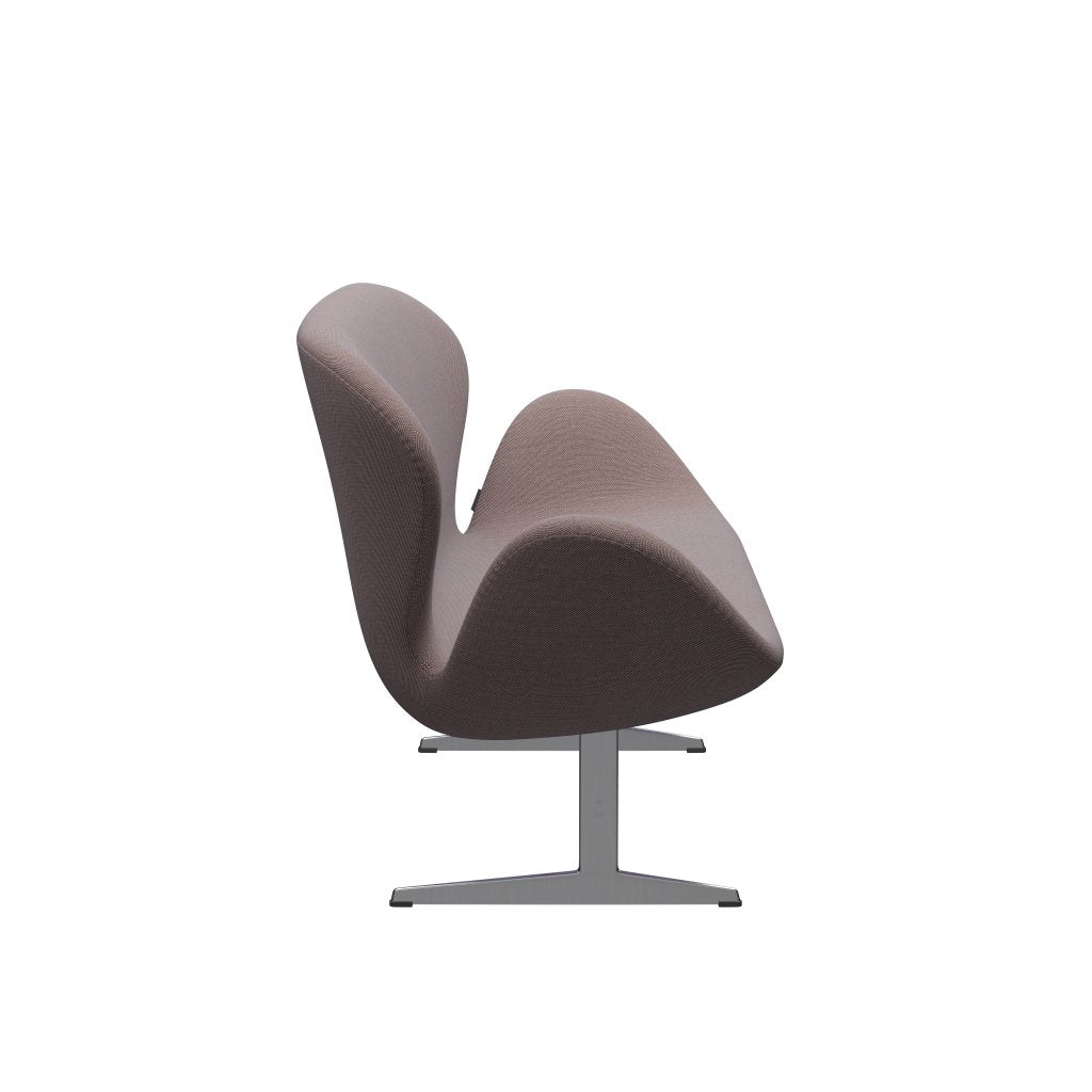 [product_category]-Fritz Hansen Swan Sofa 2 Seater, Satin Brushed Aluminium/Steelcut Trio Orange/Light Grey/Black-Fritz Hansen-3321-STR416-SPAL-FRI-3