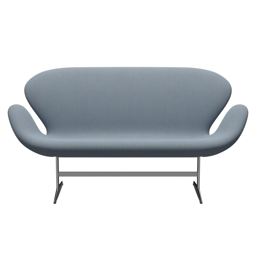 [product_category]-Fritz Hansen Swan Sofa 2 Seater, Satin Brushed Aluminium/Steelcut Trio Pastel Blue-Fritz Hansen-3321-STR713-SPAL-FRI-1