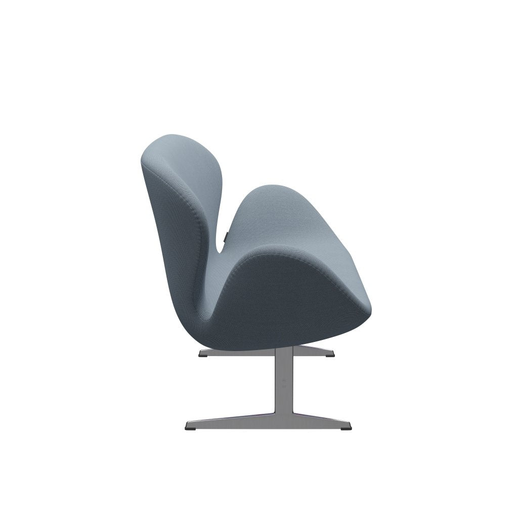 [product_category]-Fritz Hansen Swan Sofa 2 Seater, Satin Brushed Aluminium/Steelcut Trio Pastel Blue-Fritz Hansen-3321-STR713-SPAL-FRI-3