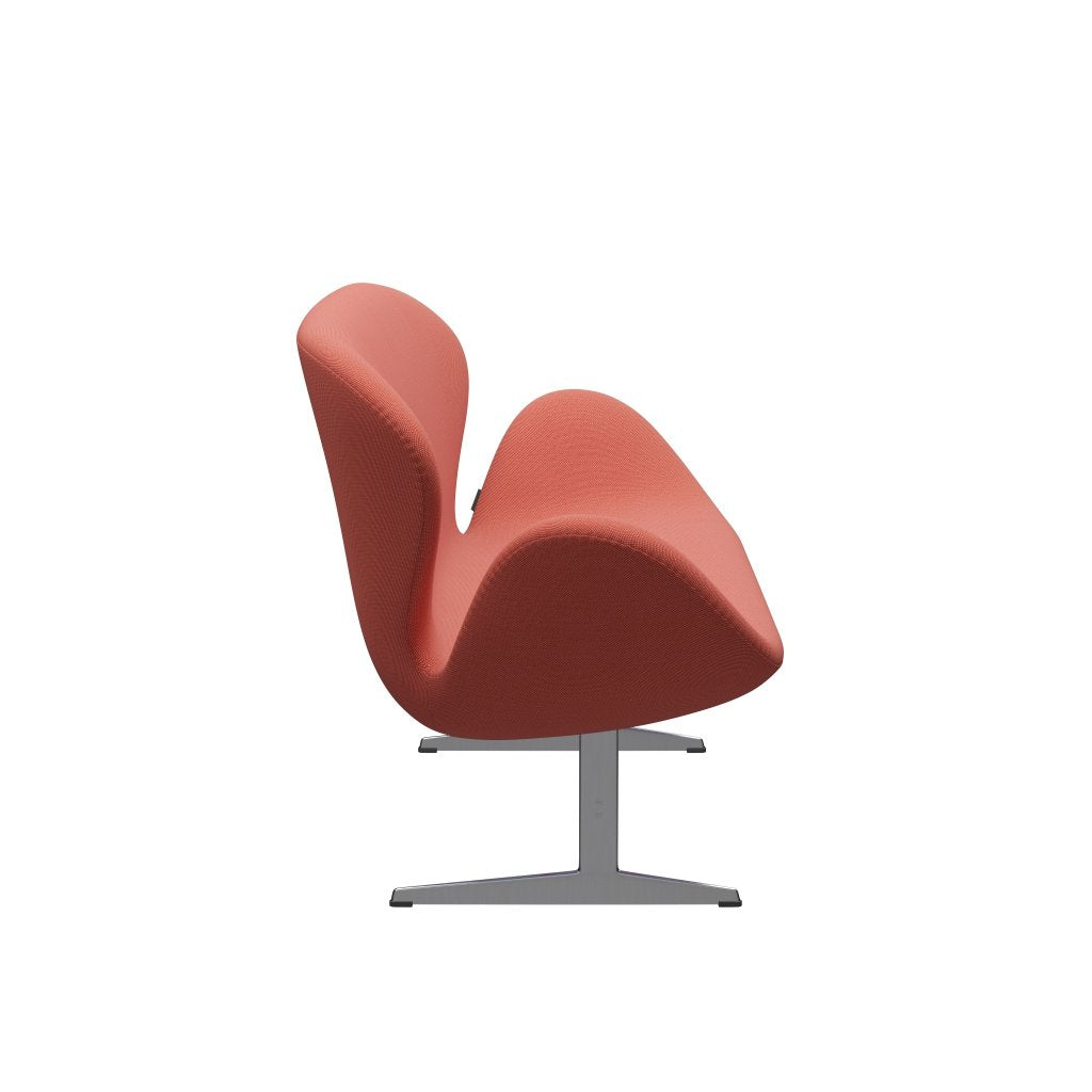 [product_category]-Fritz Hansen Swan Sofa 2 Seater, Satin Brushed Aluminium/Steelcut Trio Pink/Orange-Fritz Hansen-3321-STR526-SPAL-FRI-3