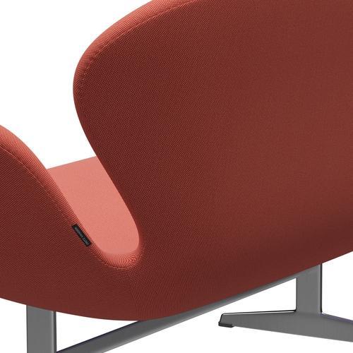 [product_category]-Fritz Hansen Swan Sofa 2 Seater, Satin Brushed Aluminium/Steelcut Trio Pink/Orange-Fritz Hansen-3321-STR526-SPAL-FRI-5