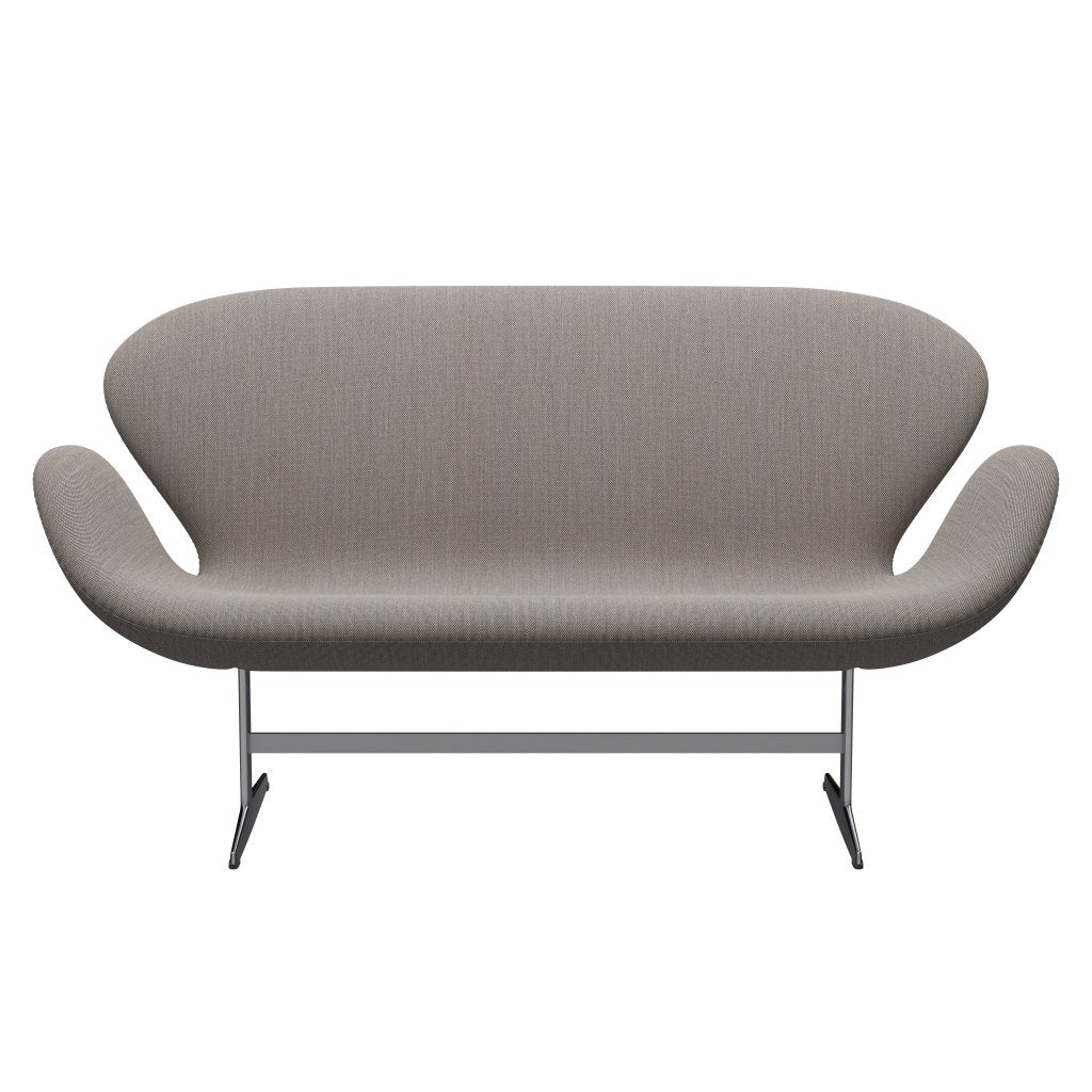 [product_category]-Fritz Hansen Swan Sofa 2 Seater, Satin Brushed Aluminium/Steelcut Trio Pink/White/Black-Fritz Hansen-3321-STR616-SPAL-FRI-1