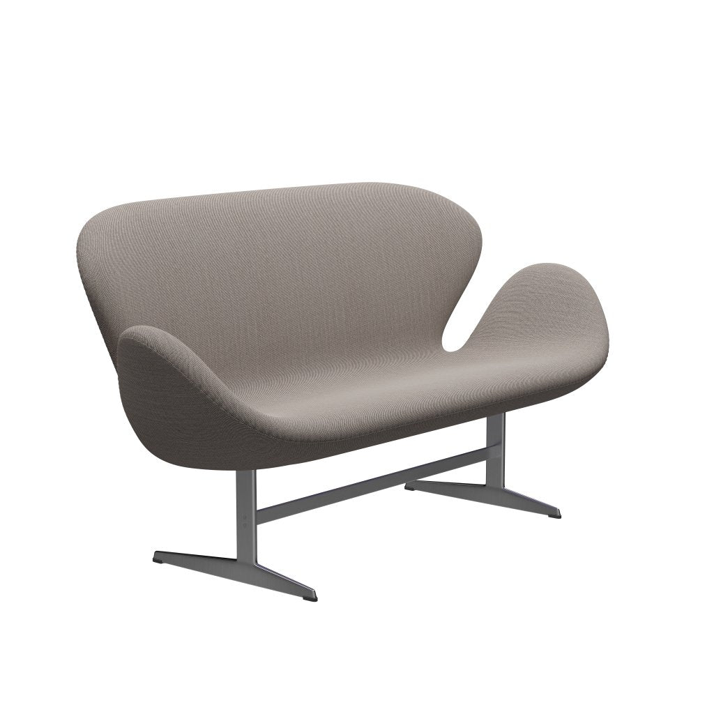 [product_category]-Fritz Hansen Swan Sofa 2 Seater, Satin Brushed Aluminium/Steelcut Trio Pink/White/Black-Fritz Hansen-3321-STR616-SPAL-FRI-2
