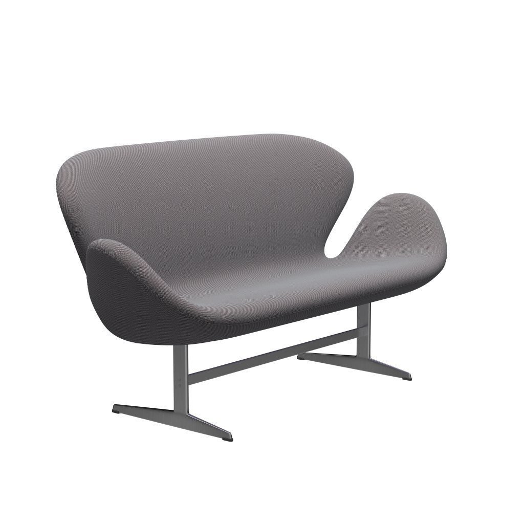 [product_category]-Fritz Hansen Swan Sofa 2 Seater, Satin Brushed Aluminium/Steelcut Trio Soft Blue/Brown/Black-Fritz Hansen-3321-STR336-SPAL-FRI-2
