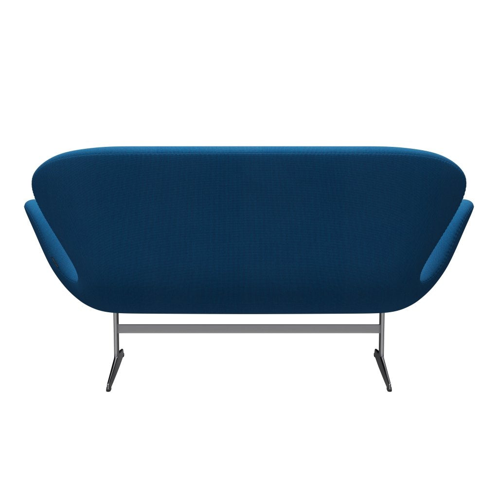 [product_category]-Fritz Hansen Swan Sofa 2 Seater, Satin Brushed Aluminium/Steelcut Trio Turquoise/Blue-Fritz Hansen-3321-STR865-SPAL-FRI-4