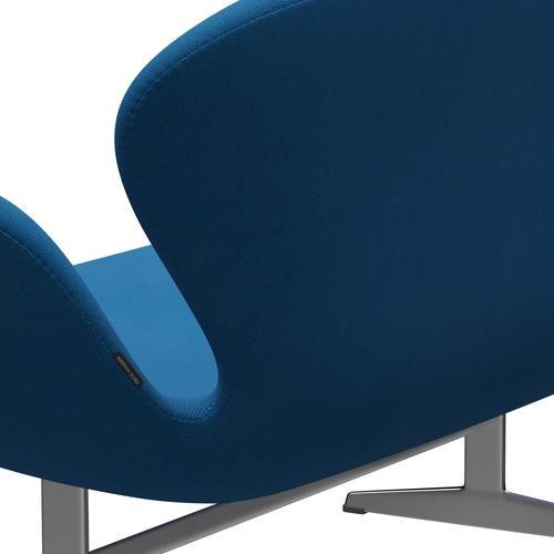 [product_category]-Fritz Hansen Swan Sofa 2 Seater, Satin Brushed Aluminium/Steelcut Trio Turquoise/Blue-Fritz Hansen-3321-STR865-SPAL-FRI-5