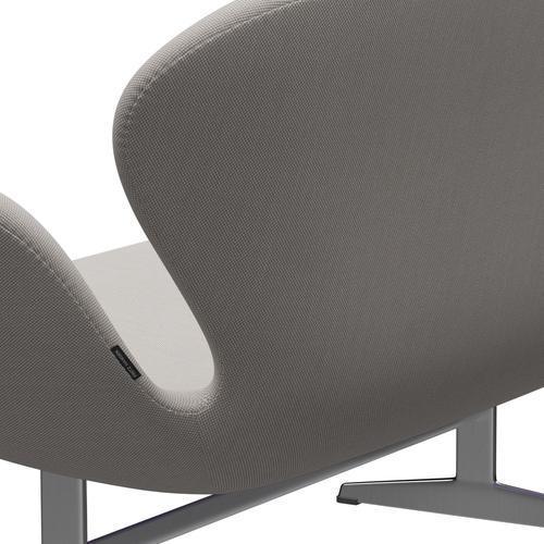 [product_category]-Fritz Hansen Swan Sofa 2 Seater, Satin Brushed Aluminium/Steelcut Trio White & Grey-Fritz Hansen-3321-STR205-SPAL-FRI-5