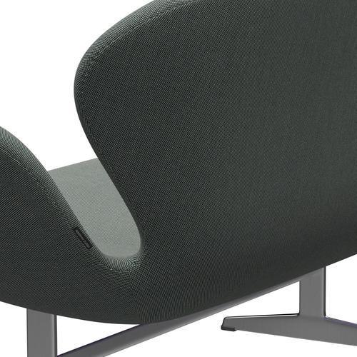 [product_category]-Fritz Hansen Swan Sofa 2 Seater, Satin Brushed Aluminium/Steelcut Trio White/Dark Green-Fritz Hansen-3321-STR916-SPAL-FRI-5