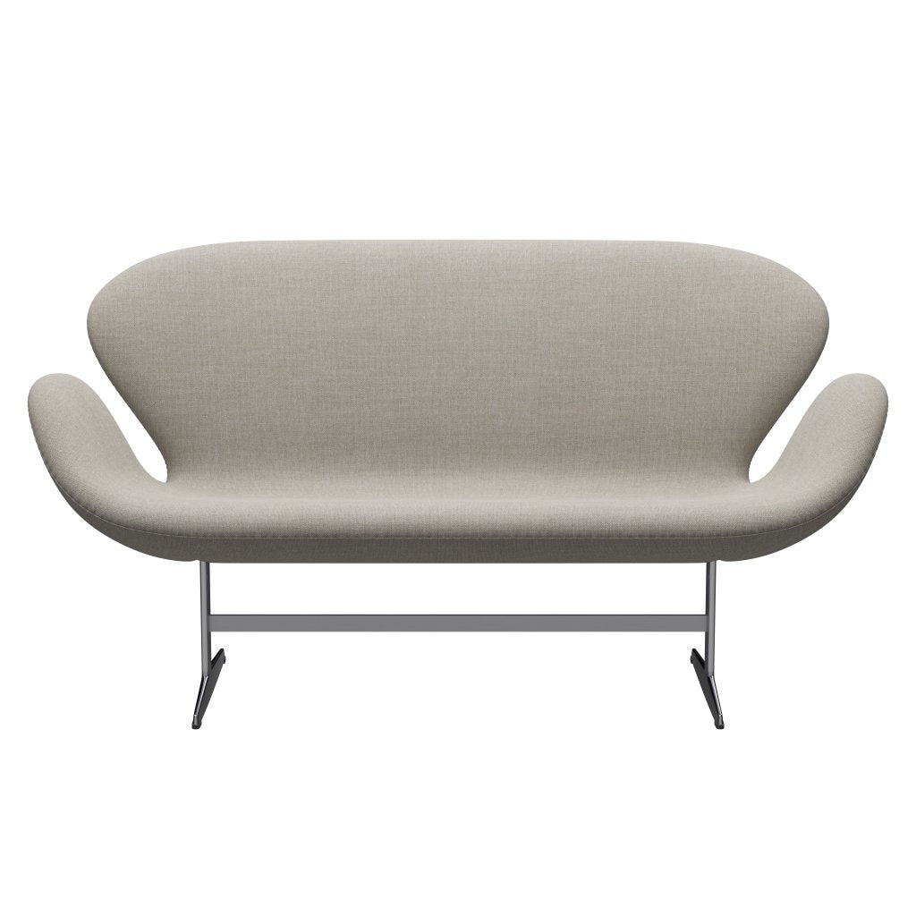 [product_category]-Fritz Hansen Swan Sofa 2 Seater, Satin Brushed Aluminium/Sunniva Beige-Fritz Hansen-3321-SV717-SPAL-FRI-1
