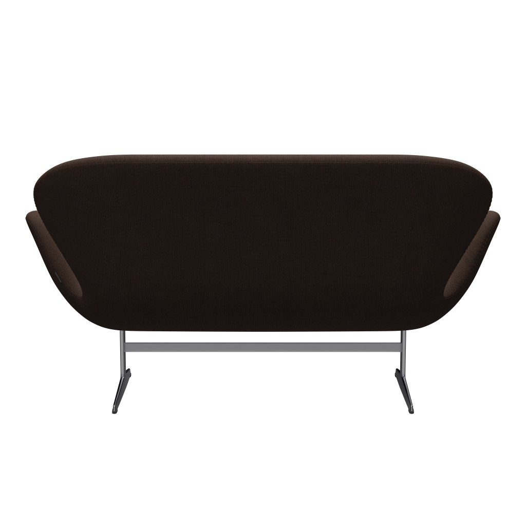 [product_category]-Fritz Hansen Swan Sofa 2 Seater, Satin Brushed Aluminium/Sunniva Black/Chestnut-Fritz Hansen-3321-SV373-SPAL-FRI-4