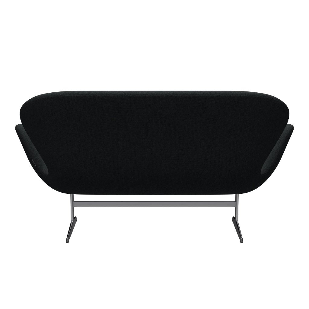 [product_category]-Fritz Hansen Swan Sofa 2 Seater, Satin Brushed Aluminium/Sunniva Black/Dark Grey-Fritz Hansen-3321-SV183-SPAL-FRI-4