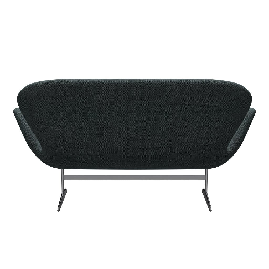 [product_category]-Fritz Hansen Swan Sofa 2 Seater, Satin Brushed Aluminium/Sunniva Black/Light Blue-Fritz Hansen-3321-SV763-SPAL-FRI-4