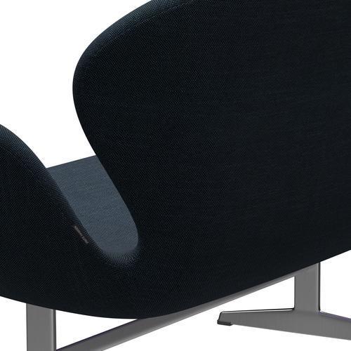 [product_category]-Fritz Hansen Swan Sofa 2 Seater, Satin Brushed Aluminium/Sunniva Black/Navy-Fritz Hansen-3321-SV783-SPAL-FRI-5