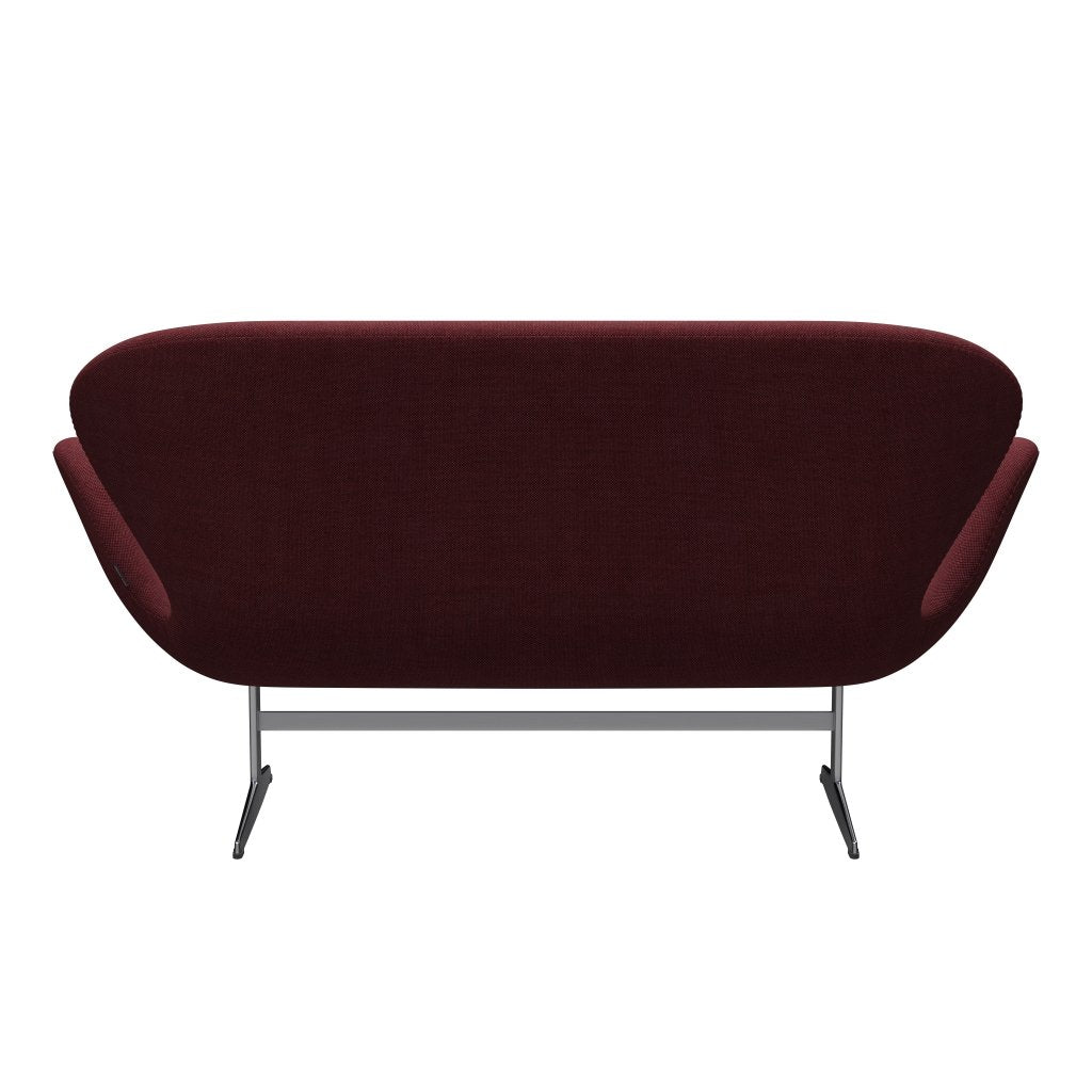 [product_category]-Fritz Hansen Swan Sofa 2 Seater, Satin Brushed Aluminium/Sunniva Burgundy-Fritz Hansen-3321-SV662-SPAL-FRI-4