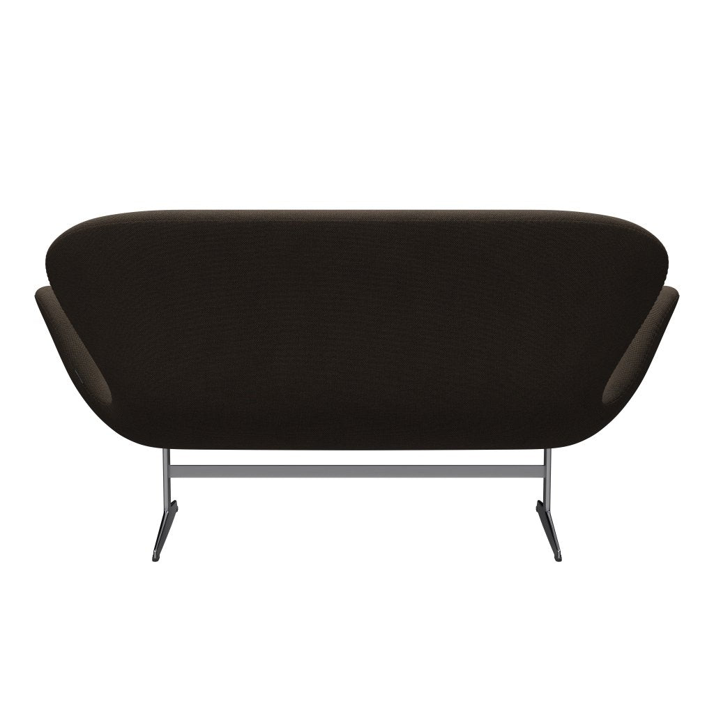 [product_category]-Fritz Hansen Swan Sofa 2 Seater, Satin Brushed Aluminium/Sunniva Chocolate/Black-Fritz Hansen-3321-SV383-SPAL-FRI-4