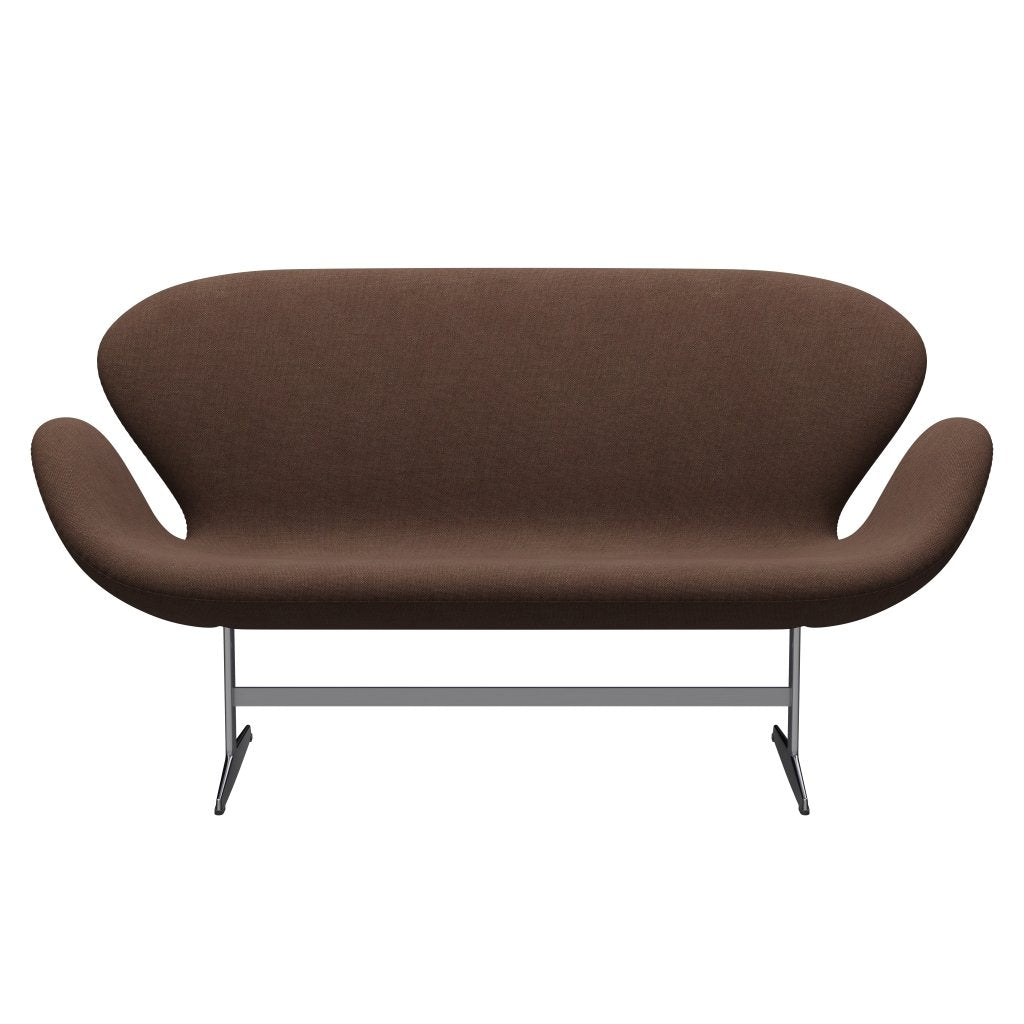 [product_category]-Fritz Hansen Swan Sofa 2 Seater, Satin Brushed Aluminium/Sunniva Chocolate/Chestnut-Fritz Hansen-3321-SV363-SPAL-FRI-1
