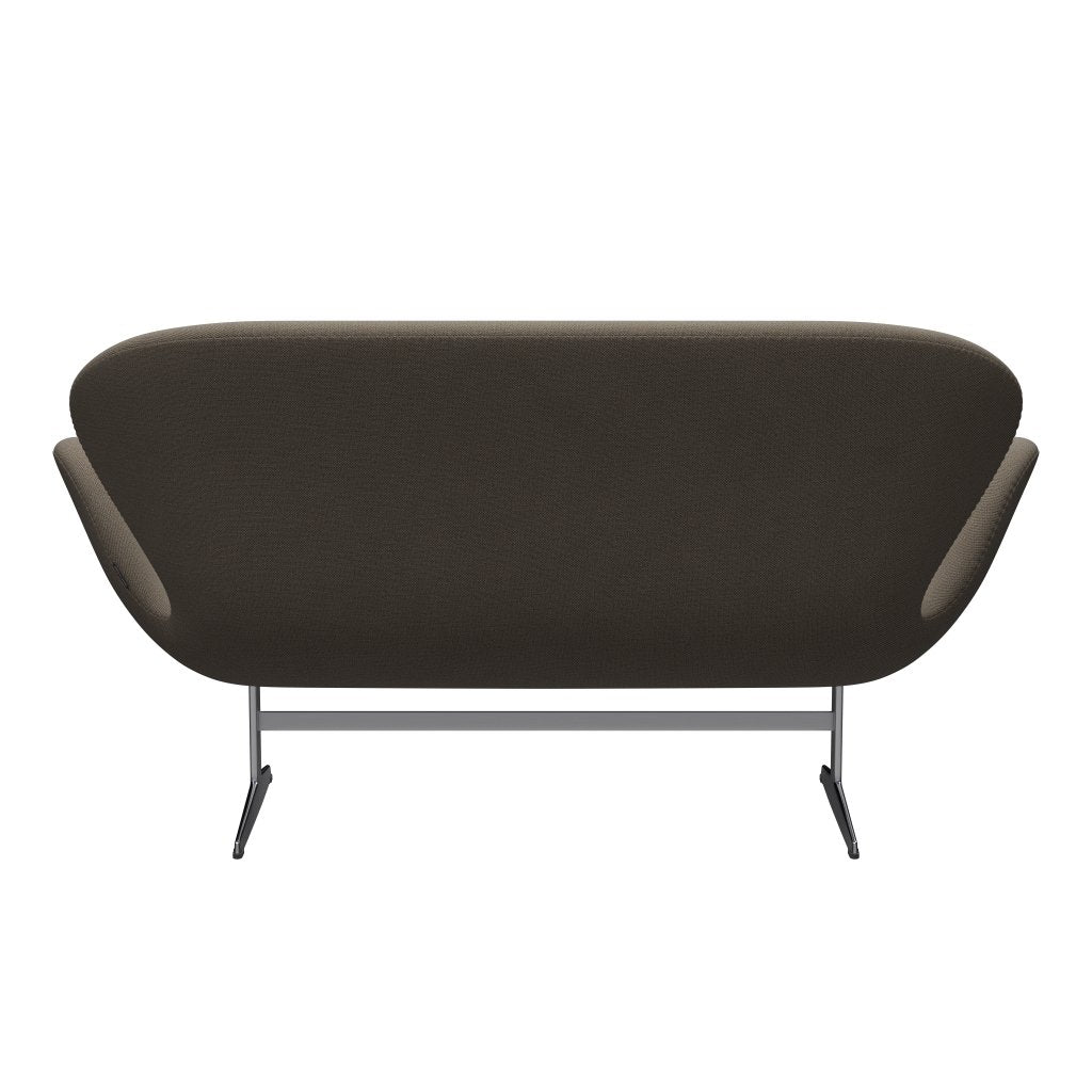 [product_category]-Fritz Hansen Swan Sofa 2 Seater, Satin Brushed Aluminium/Sunniva Chocolate/Light Grey-Fritz Hansen-3321-SV353-SPAL-FRI-4