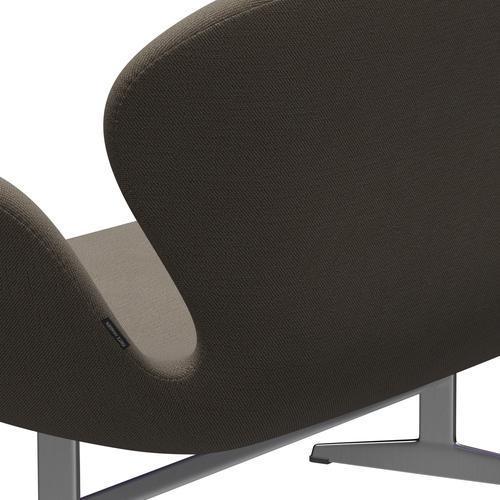 [product_category]-Fritz Hansen Swan Sofa 2 Seater, Satin Brushed Aluminium/Sunniva Chocolate/Light Grey-Fritz Hansen-3321-SV353-SPAL-FRI-5