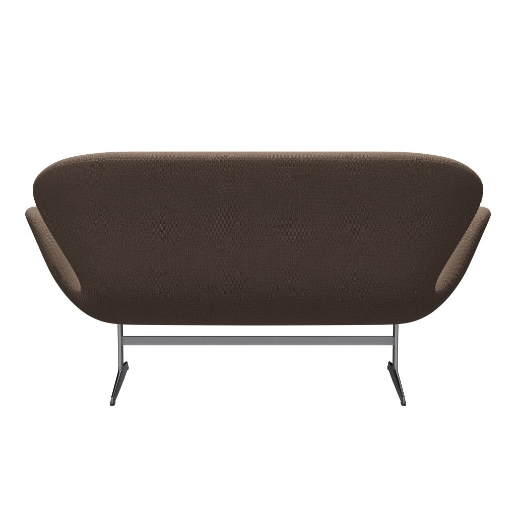[product_category]-Fritz Hansen Swan Sofa 2 Seater, Satin Brushed Aluminium/Sunniva Chocolate/Tan-Fritz Hansen-3321-SV253-SPAL-FRI-4