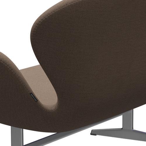 [product_category]-Fritz Hansen Swan Sofa 2 Seater, Satin Brushed Aluminium/Sunniva Chocolate/Tan-Fritz Hansen-3321-SV253-SPAL-FRI-5