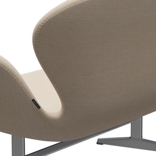 [product_category]-Fritz Hansen Swan Sofa 2 Seater, Satin Brushed Aluminium/Sunniva Crème/Sand-Fritz Hansen-3321-SV423-SPAL-FRI-5