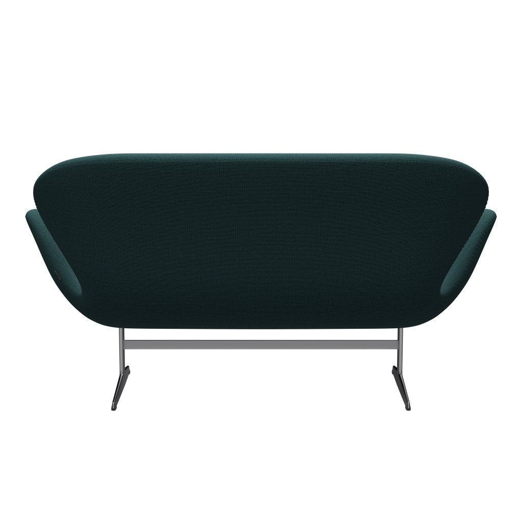 [product_category]-Fritz Hansen Swan Sofa 2 Seater, Satin Brushed Aluminium/Sunniva Green/Grey-Fritz Hansen-3321-SV863-SPAL-FRI-4