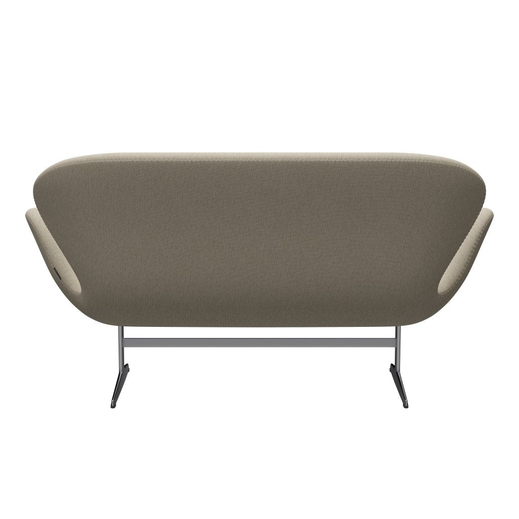 [product_category]-Fritz Hansen Swan Sofa 2 Seater, Satin Brushed Aluminium/Sunniva Light Beige-Fritz Hansen-3321-SV233-SPAL-FRI-4