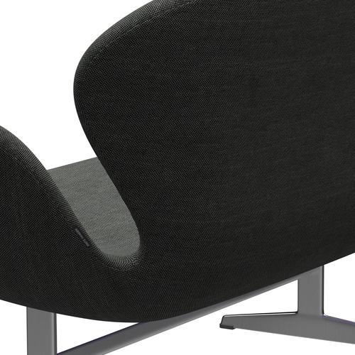 [product_category]-Fritz Hansen Swan Sofa 2 Seater, Satin Brushed Aluminium/Sunniva Light Grey/Dark Grey-Fritz Hansen-3321-SV173-SPAL-FRI-5