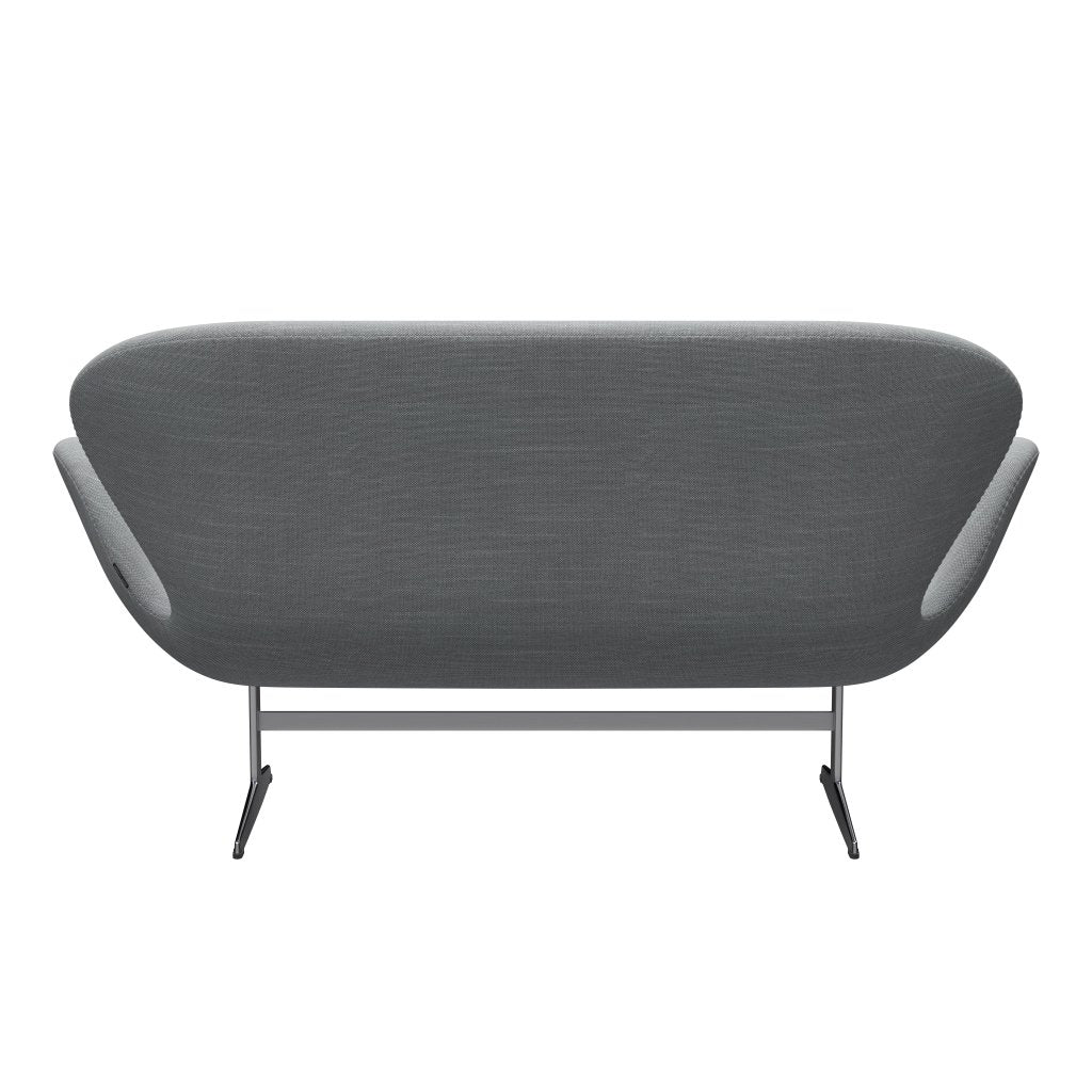 [product_category]-Fritz Hansen Swan Sofa 2 Seater, Satin Brushed Aluminium/Sunniva Light Grey/Light Blue-Fritz Hansen-3321-SV133-SPAL-FRI-4