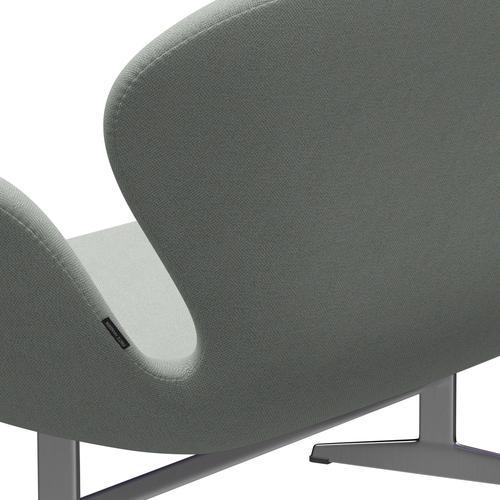 [product_category]-Fritz Hansen Swan Sofa 2 Seater, Satin Brushed Aluminium/Sunniva Mint Green-Fritz Hansen-3321-SV132-SPAL-FRI-5