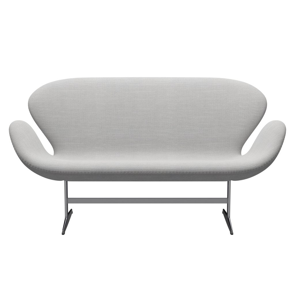 [product_category]-Fritz Hansen Swan Sofa 2 Seater, Satin Brushed Aluminium/Sunniva Natural/Light Grey-Fritz Hansen-3321-SV713-SPAL-FRI-1