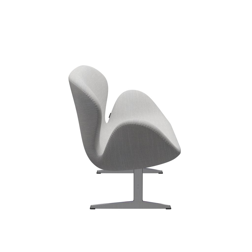 [product_category]-Fritz Hansen Swan Sofa 2 Seater, Satin Brushed Aluminium/Sunniva Natural/Light Grey-Fritz Hansen-3321-SV713-SPAL-FRI-3