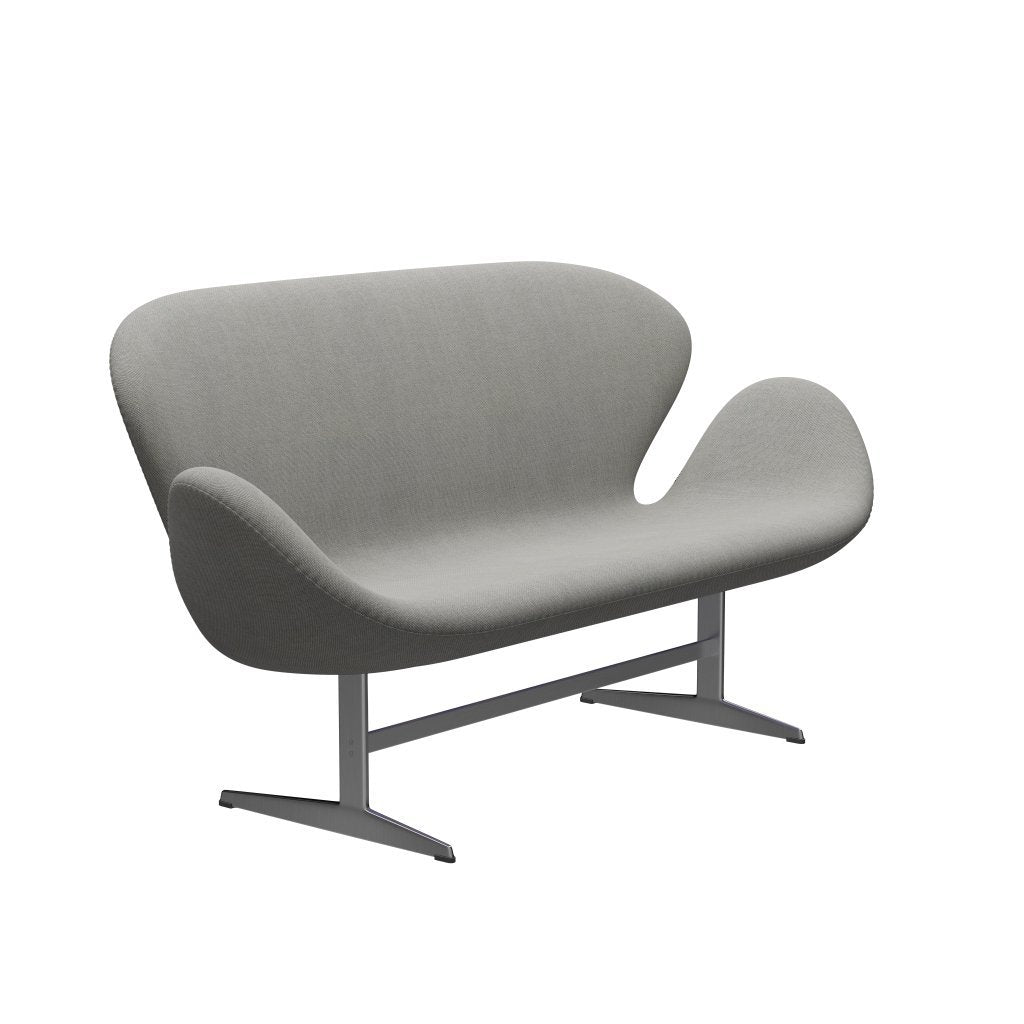 [product_category]-Fritz Hansen Swan Sofa 2 Seater, Satin Brushed Aluminium/Sunniva Sand/Light Grey-Fritz Hansen-3321-SV153-SPAL-FRI-2