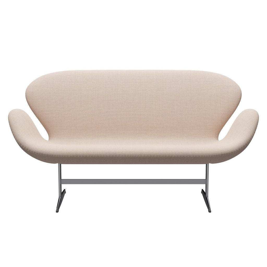 [product_category]-Fritz Hansen Swan Sofa 2 Seater, Satin Brushed Aluminium/Sunniva Sand/Soft Pink-Fritz Hansen-3321-SV236-SPAL-FRI-1