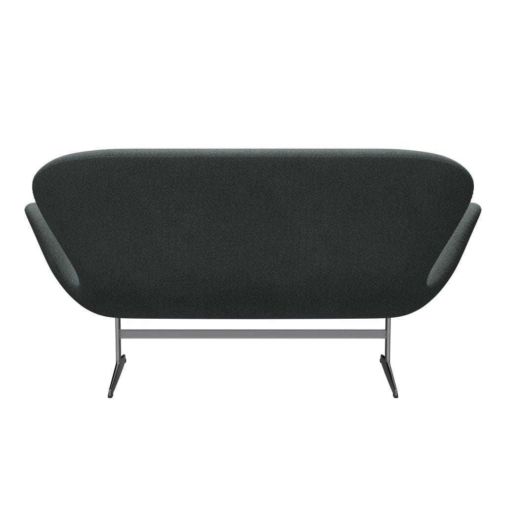 [product_category]-Fritz Hansen Swan Sofa 2 Seater, Satin Brushed Aluminium/Sunniva Steel Grey-Fritz Hansen-3321-SV1079-SPAL-FRI-4
